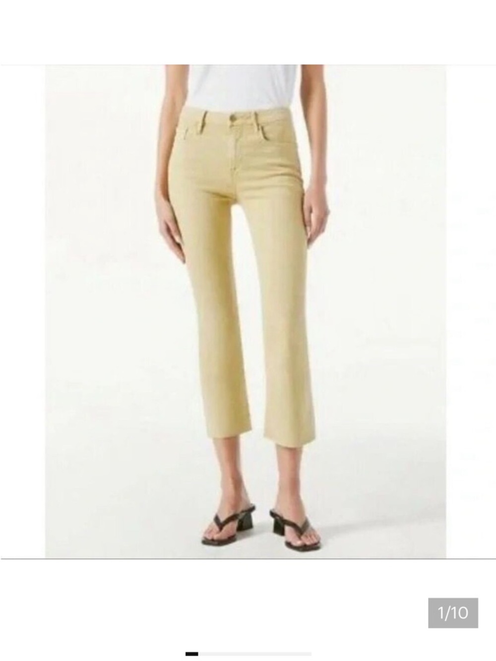 FRAME Le Crop Mini Boot Cut Dijon Mustard Wash Stretch Jeans Size 26 Denim